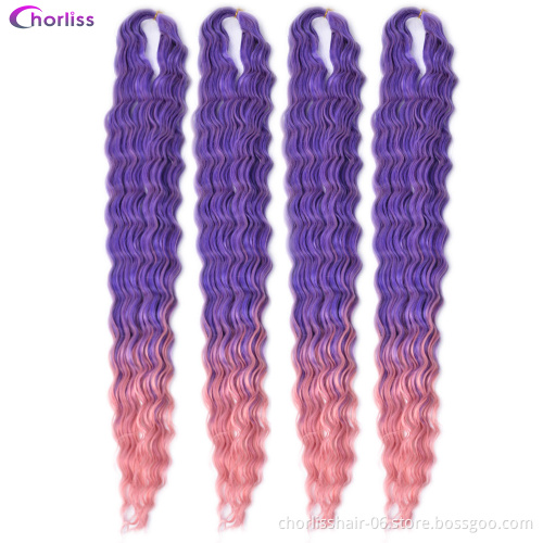 Wholesale Hot Selling Goddess Ombre Curly Water Wave For Women 30 Inch Deep Wave Crochet Braids In Synthetic Braiding Extensions